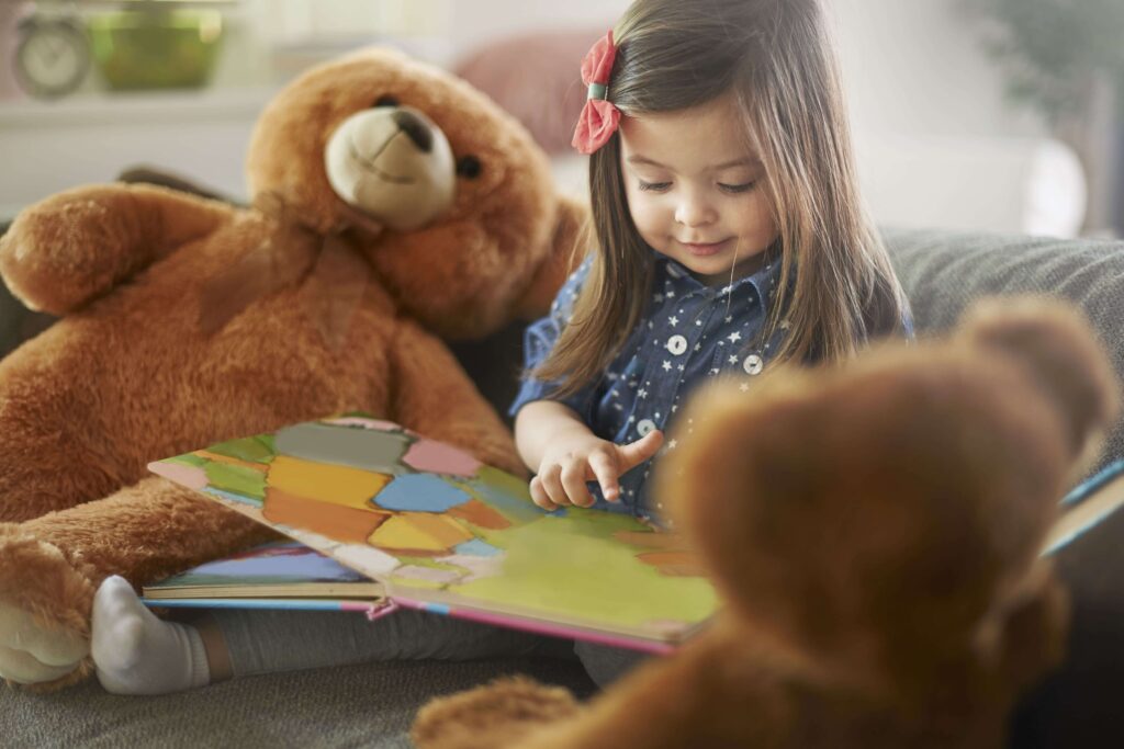 A girl studying at daycare in northwest calgary