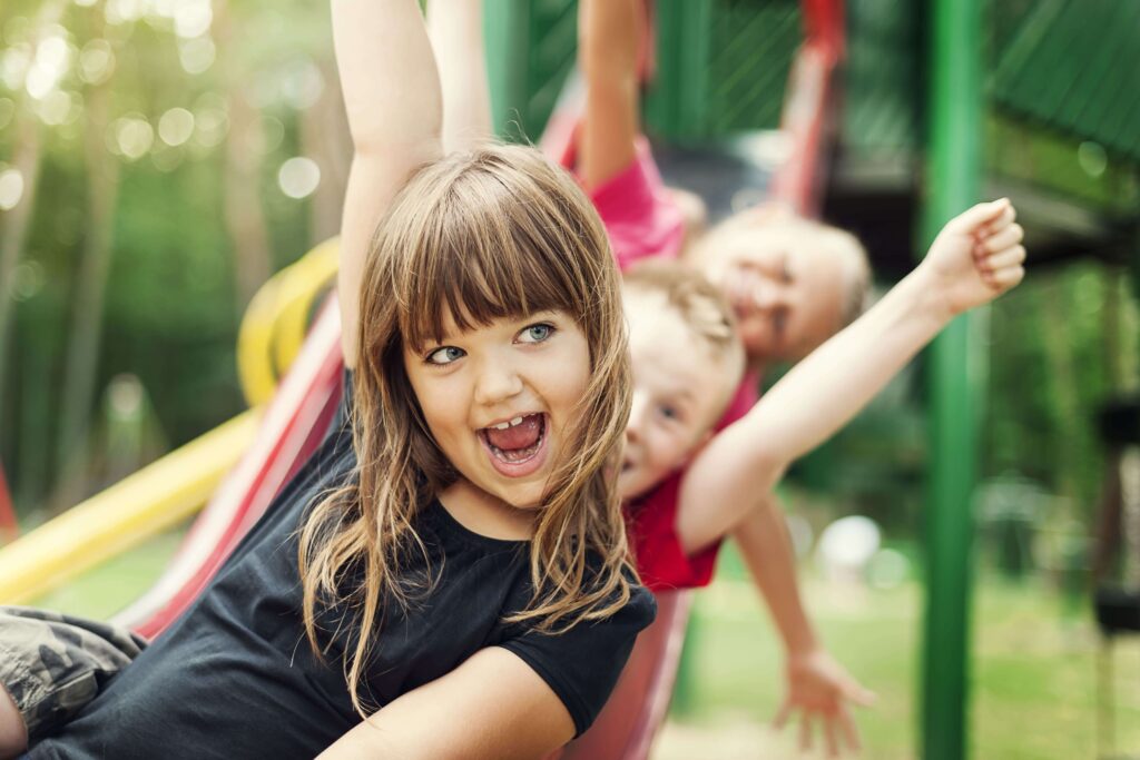 A group of children playing at daycare in northwest calgary